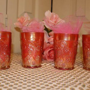 4 Indiana's Harvest pattern (sometimes called Harvest Grape Glasses vintage 1970